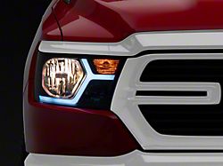 Animated LED Bar Factory Style Headlights; Matte Black Housing; Smoked Lens (19-23 RAM 1500 w/ Factory Halogen Headlights)