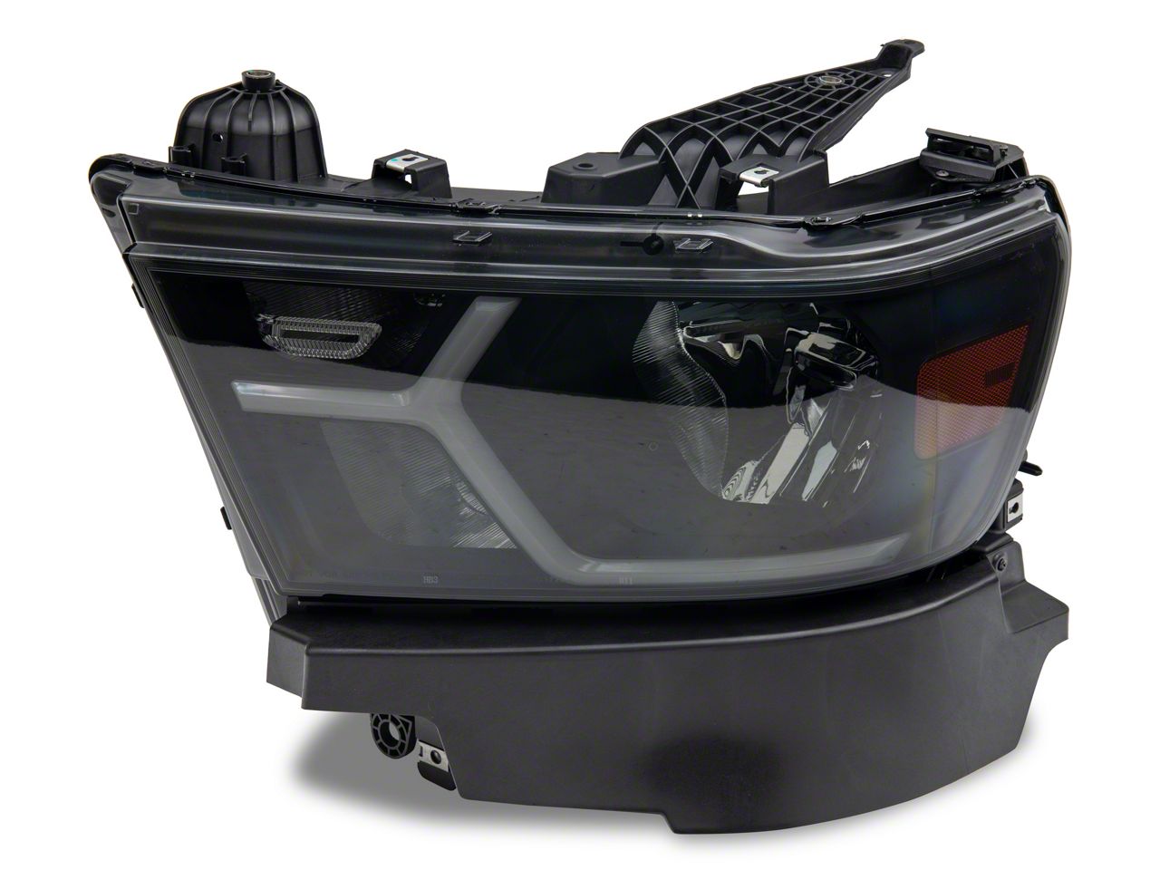 DNA MOTORING Black Housing Headlights For 2019-2024 Ram 1500 - Factory Style Amber Corner