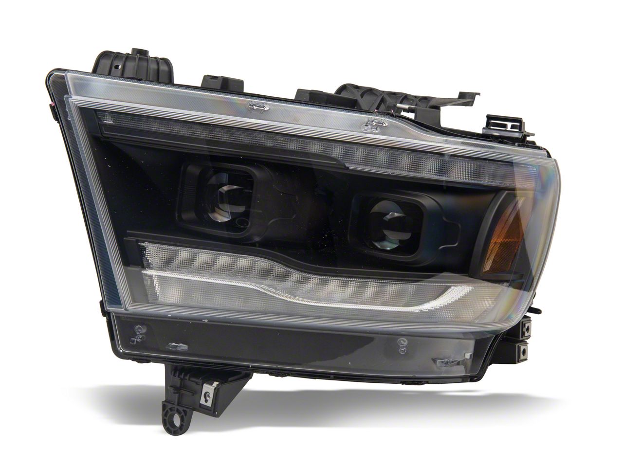 RAM 1500 APEX Series High-Power LED Headlights; Black Housing