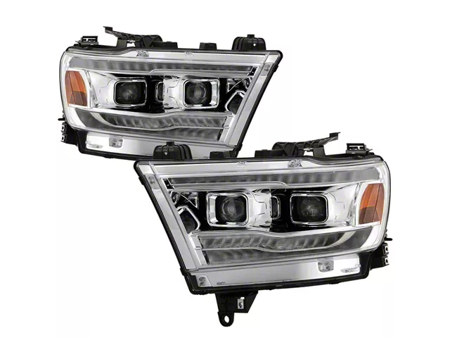 APEX Series High-Power LED Headlights; Chrome Housing; Clear Lens (19-24 RAM 1500 w/ Factory Halogen Headlights)