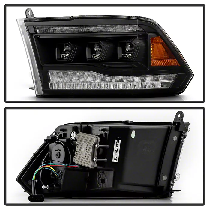 RAM 1500 APEX Series High-Power LED Module Headlights; Black