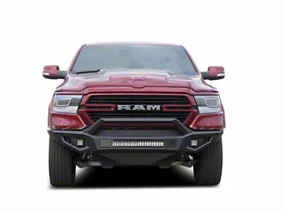 Armour II Heavy Duty Front Bumper with 20-Inch LED Light Bar and 4-Inch Cube Lights (13-18 RAM 1500, Excluding Rebel)