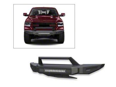 Armour II Heavy Duty Front Bumper with 20-Inch LED Light Bar and Two Sets of 4-Inch Cube Lights (19-24 RAM 1500, Excluding EcoDiesel, Rebel & TRX)