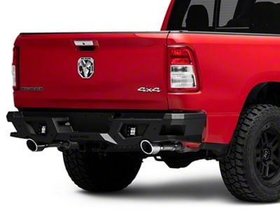 Armour Rear Bumper with LED Lights; Black (19-25 RAM 1500)