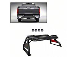 Atlas Roll Bar with 5.30-Inch Black Round Flood LED Lights; Black (94-26 RAM 1500 w/o RAM Box)