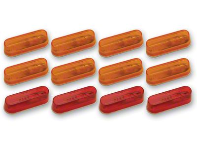 Auxiliary Running Light Kit; 4-Red; 8-Amber (Universal; Some Adaptation May Be Required)