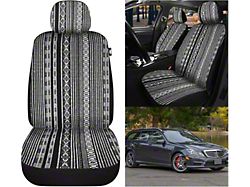 Baja Saddle Blanket Front Seat Covers; Black Stripes (Universal; Some Adaptation May Be Required)