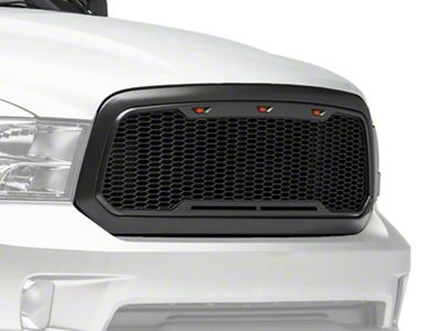 RedRock Baja Upper Replacement Grille with LED Lighting; Charcoal (13-18 RAM 1500, Excluding Rebel)