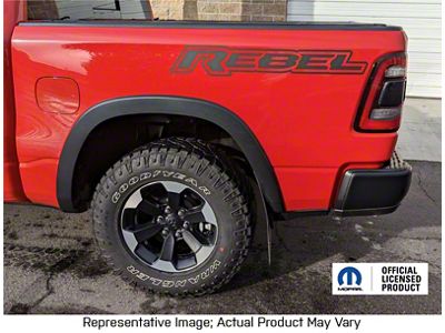 Bed Graphics with Rebel Logo; Gloss Black (19-24 RAM 1500 Rebel)