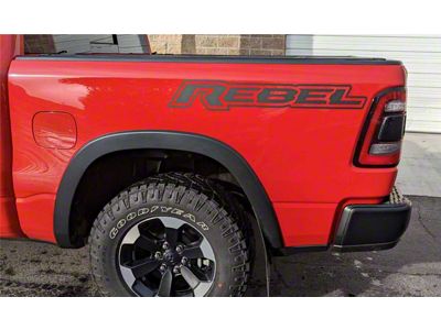 Bed Graphics with Rebel Logo; Matte Black (19-25 RAM 1500 Rebel)