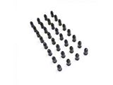 Black 3/4-Inch Bulge Acorn Lug Nut Kit; 9/16-Inch; Set of 32 (06-08 RAM 1500 Mega Cab)
