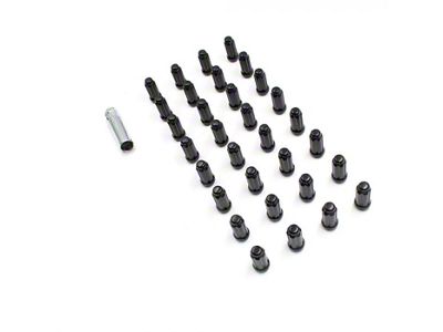Black 6-Spline Lug Nut Kit; 9/16-Inch; Set of 32 (06-08 RAM 1500 Mega Cab)