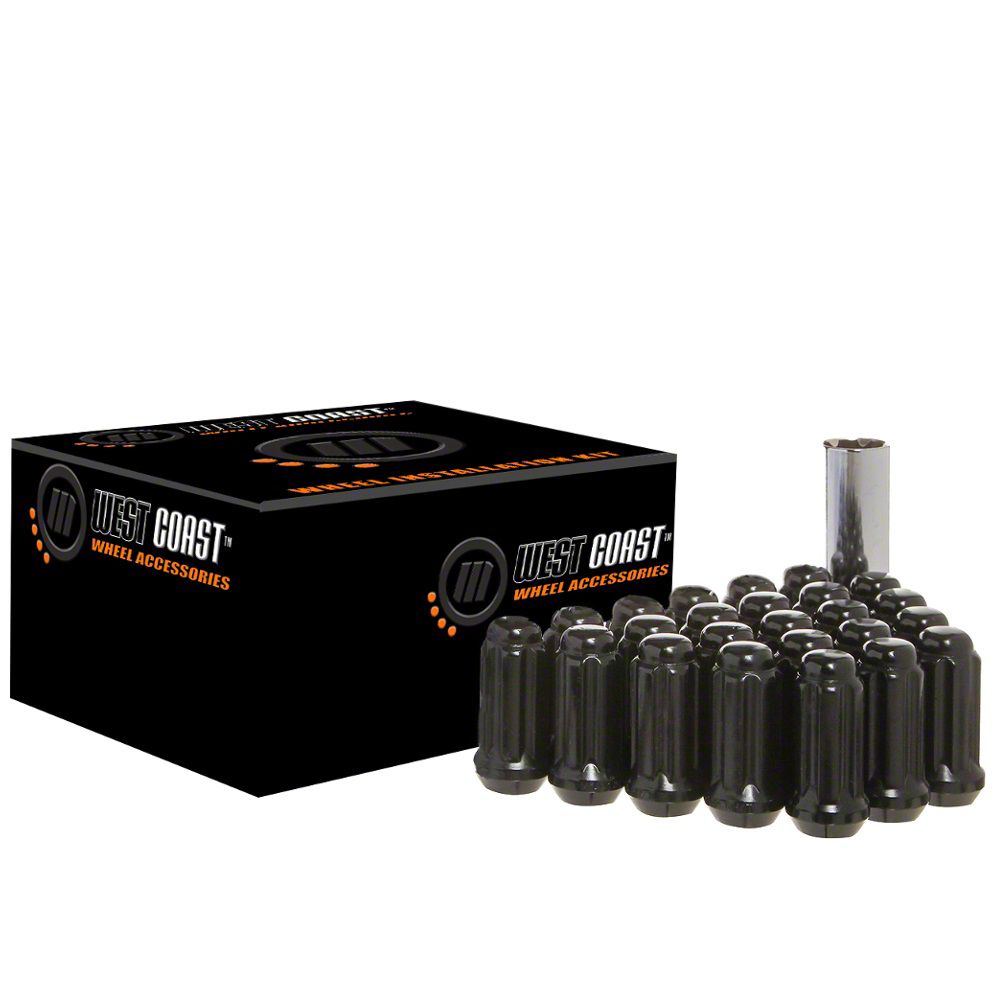 RAM 1500 Black Acorn Spline Lug Nuts; M14x1.5; Set of 20 (1218 RAM