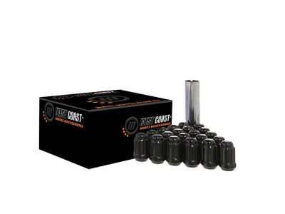 Black Acorn Spline Lug Nuts; M14x1.5; Set of 24 (19-25 RAM 1500)
