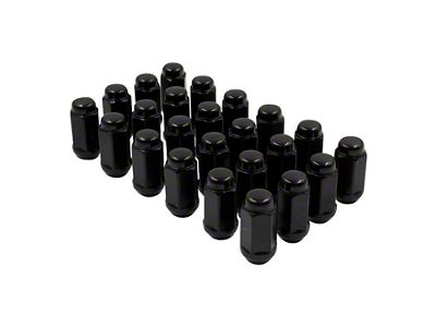 Black Bulge Acorn Lug Nut Kit; 14mm x 1.5; Set of 24 (19-24 RAM 1500)