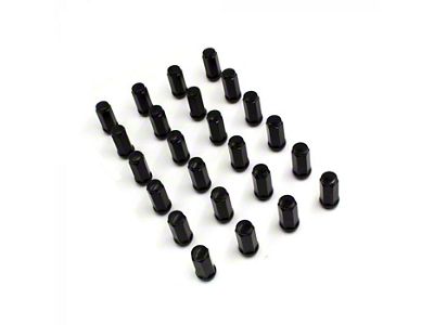 Black Bulge Acorn Lug Nut Kit; 14mm x 1.5; Set of 24 (19-25 RAM 1500)