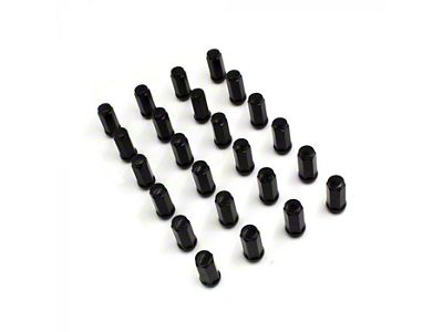 Black Bulge Acorn Lug Nut Kit; 14mm x 1.5; Set of 24 (19-24 RAM 1500)