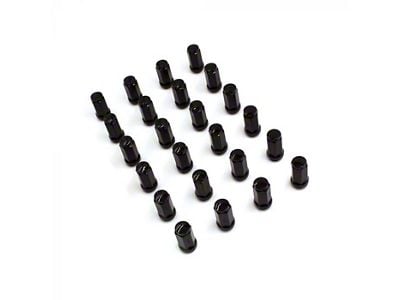 Black Bulge Acorn Lug Nut Kit; 14mm x 1.5; Set of 24 (19-24 RAM 1500)