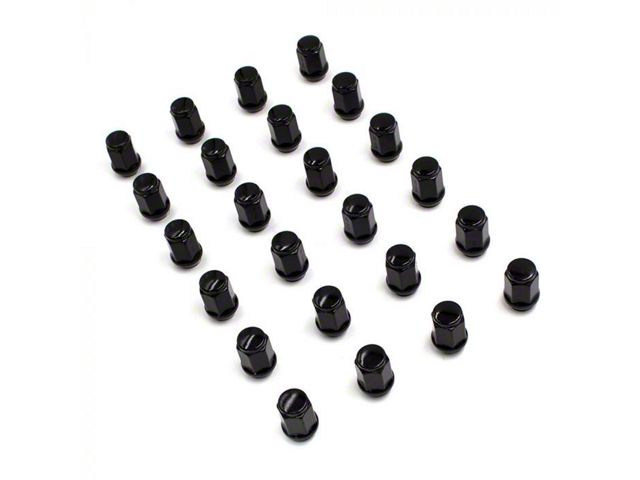 Black Bulge Acorn Lug Nut Kit; 14mm x 1.5; Set of 24 (19-24 RAM 1500)
