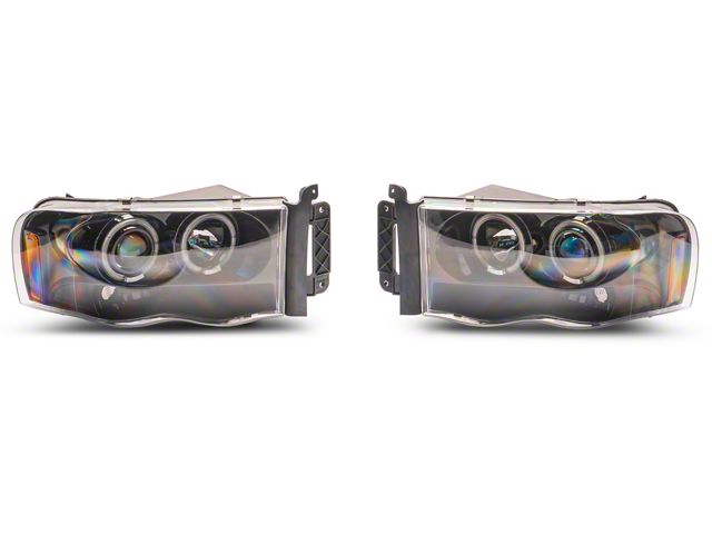 Halo Projector Headlights; Jet Black Housing; Clear Lens (02-05 RAM 1500)