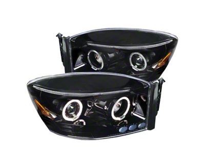 Halo Projector Headlights; Jet Black Housing; Clear Lens (06-08 RAM 1500)