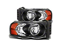 Raxiom Crystal Headlights; Black Housing; Clear Lens (02-05 RAM 1500)