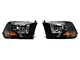Factory Style Headlights; Matte Black Housing; Clear Lens; For H13 Bulbs Only (09-18 RAM 1500 w/ Factory Halogen Non-Projector Headlights)