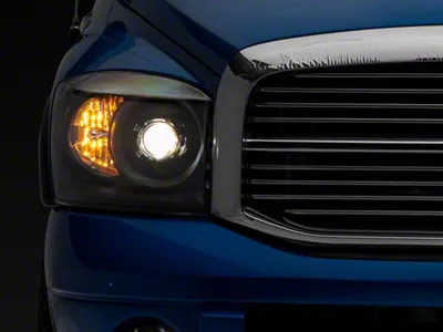 Projector Headlights; Matte Black Housing; Clear Lens (06-08 RAM 1500)