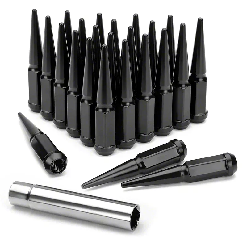 RAM 1500 Black Spiked Lug Nuts; M14x1.5; Set of 24 (1924 RAM 1500) Free Shipping
