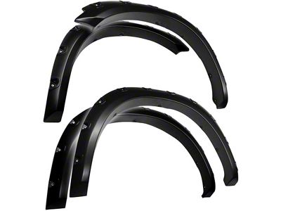 Bolt-Riveted Style Fender Flares; Smooth Matte Black (09-18 RAM 1500, Excluding Rebel)