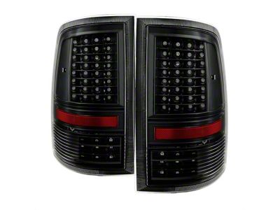 C-Shape LED Tail Lights; Black Housing; Clear Lens (09-18 RAM 1500 w/ Factory Halogen Tail Lights)