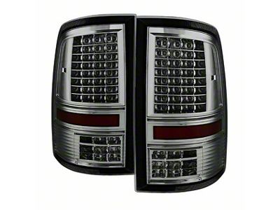 C-Shape LED Tail Lights; Chrome Housing; Smoked Lens (09-18 RAM 1500 w/ Factory Halogen Tail Lights)