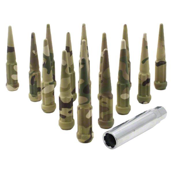 RAM 1500 Camo Spike Lug Nut Kit; 14mm x 1.5; Set of 24 (1924 RAM 1500