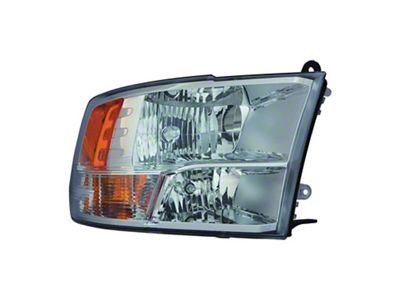 CAPA Replacement Halogen Headlight; Chrome Housing; Clear Lens; Passenger Side (13-18 RAM 1500 w/ Factory Halogen Headlights)