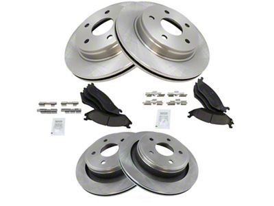 Ceramic 5-Lug Brake Rotor and Pad Kit; Front and Rear (03-05 RAM 1500, Excluding SRT-10)