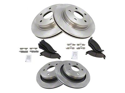 Ceramic 5-Lug Brake Rotor and Pad Kit; Front and Rear (03-05 RAM 1500, Excluding SRT-10)