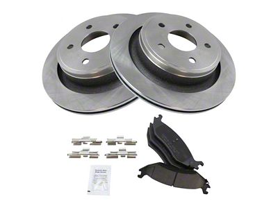 Ceramic 5-Lug Brake Rotor and Pad Kit; Rear (02-18 RAM 1500, Excluding SRT-10 & Mega Cab)