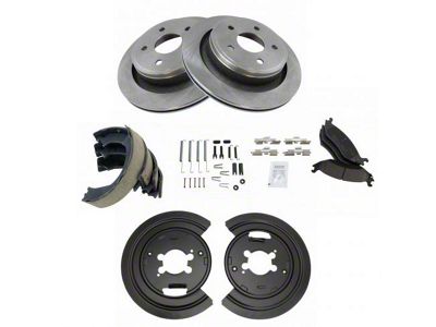 Ceramic 5-Lug Brake Rotor, Pad and Brake Shoe Kit; Rear (03-07 RAM 1500, Excluding SRT-10 & Mega Cab)