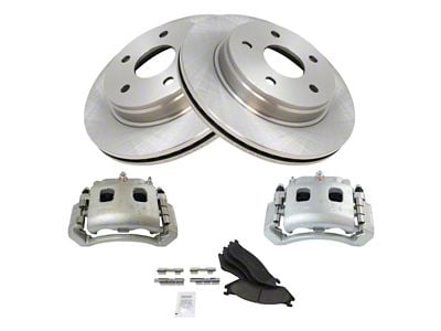 Ceramic 5-Lug Brake Rotor, Pad and Caliper Kit; Front (03-05 RAM 1500, Excluding SRT-10)
