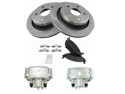 Ceramic 5-Lug Brake Rotor, Pad and Caliper Kit; Rear (02-18 RAM 1500, Excluding SRT-10 & Mega Cab)