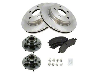 Ceramic 5-Lug Brake Rotor, Pad and Wheel Bearing Kit; Front (06-08 RAM 1500 w/ Rear Wheel ABS, Excluding SRT-10 & Mega Cab)