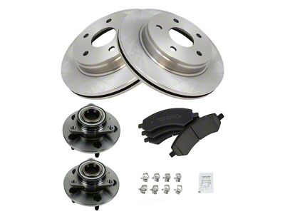 Ceramic 5-Lug Brake Rotor, Pad and Wheel Bearing Kit; Front (06-08 RAM 1500 w/ Rear Wheel ABS, Excluding SRT-10 & Mega Cab)