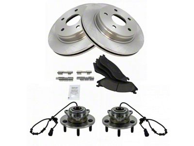 Ceramic 5-Lug Brake Rotor, Pad and Wheel Bearing Kit; Front (03-05 RAM 1500)