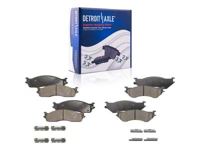 Ceramic Brake Pads; Front and Rear (06-08 RAM 1500 Mega Cab)