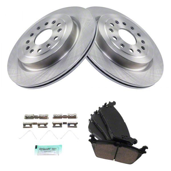RAM 1500 Ceramic 6Lug Brake Rotor and Pad Kit; Rear (1924 RAM 1500