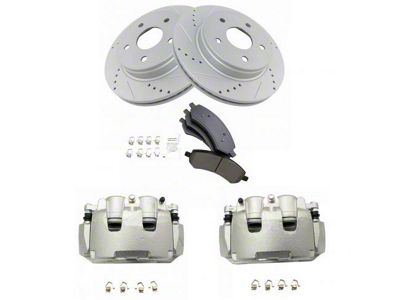Ceramic Performance 5-Lug Brake Rotor, Pad and Caliper Kit; Front (09-18 RAM 1500)