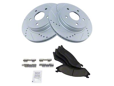 Ceramic Performance 5-Lug Brake Rotor and Pad Kit; Front (03-05 RAM 1500, Excluding SRT-10)