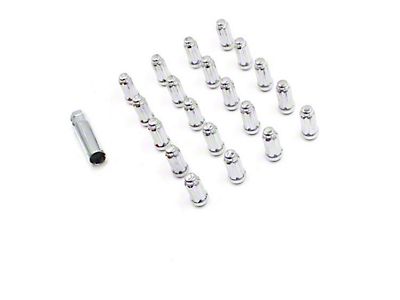 20-Pack Chrome Acorn Lug Nuts For Dodge Ram 1500, Durango, Dakota - 9/16-18 Thread