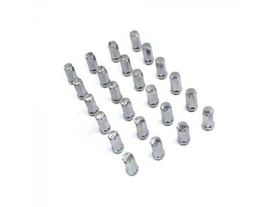 Chrome Bulge Acorn Lug Nut Kit; 14mm x 1.5; Set of 24 (19-24 RAM 1500)