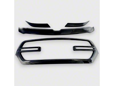 Chrome Delete Grille Overlay; Gloss Black (19-24 RAM 1500, Excluding Limited, Limited Long Horn, Rebel & TRX)